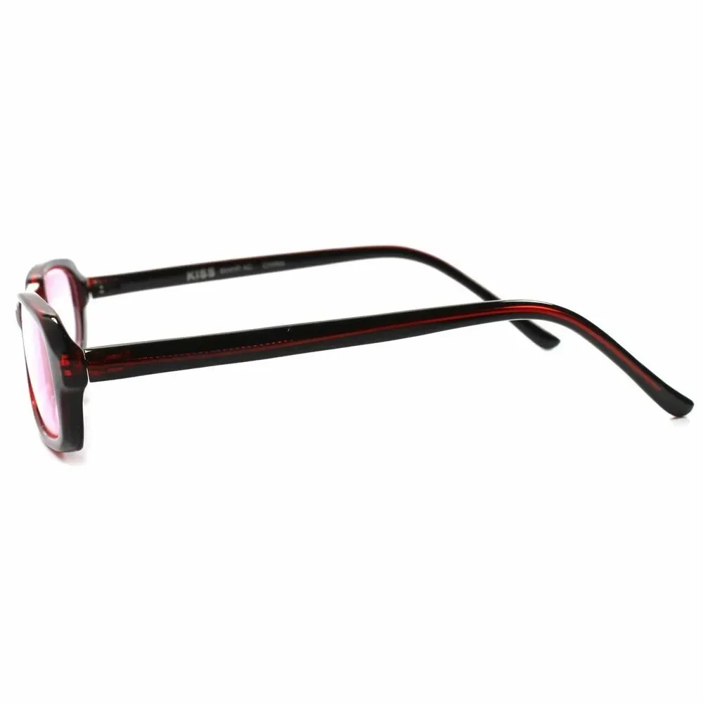 Classic True Vintage Retro 80s 90s Urban Fashion Pink Lens Rectangle Sunglasses
